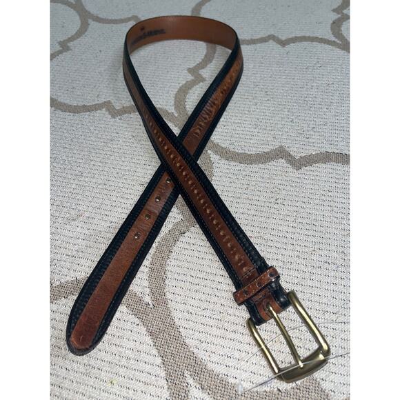 Johnston & Murphy cowhide dress belt- made in USA-black/brown, j280, size 34 - Picture 3 of 17
